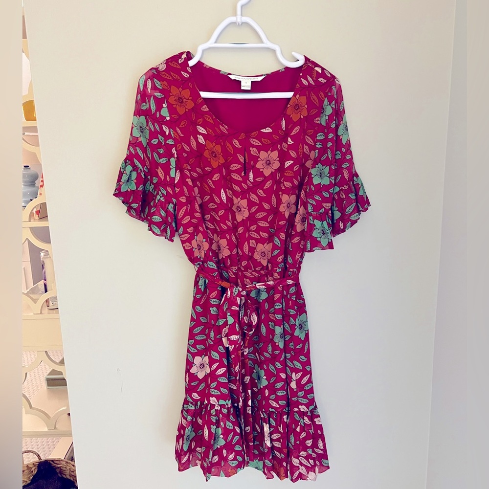 DVF Floral Printed Silk Chiffon Dress